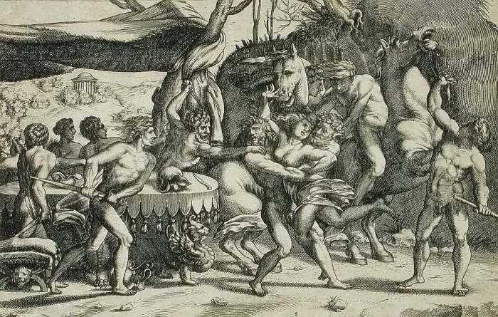 Framed Print : The Rape of Hippodamia (image 2 of 2), 1542. Creator: Enea Vico Framed Print : The Rape of Hippodamia (image 2 of 2), 1542. Creator: Enea Vico
