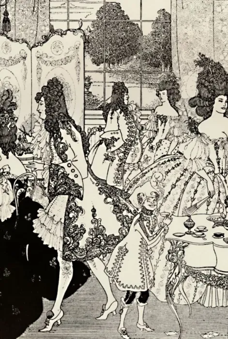 Framed Print : The Rape of the Lock. (Alexander Pope. ) Pen Drawing, 1896, (1923). Artist: Aubrey Beardsley Framed Print : The Rape of the Lock. (Alexander Pope. ) Pen Drawing, 1896, (1923). Artist: Aubrey Beardsley