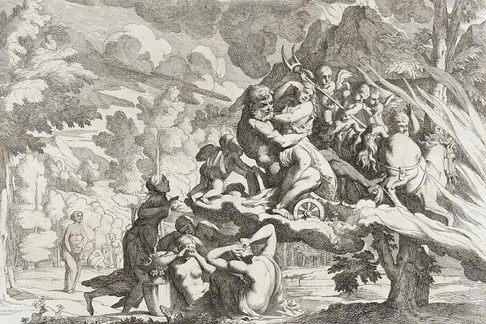 Framed Print : The Rape of Persephone, between c1650 and c1655. Creators: Pietro Testa, Giovanni Cesare Testa Framed Print : The Rape of Persephone, between c1650 and c1655. Creators: Pietro Testa, Giovanni Cesare Testa