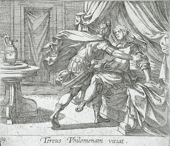Framed Print : The Rape of Philomela, published 1606. Creators: Antonio Tempesta, Wilhelm Janson Framed Print : The Rape of Philomela, published 1606. Creators: Antonio Tempesta, Wilhelm Janson