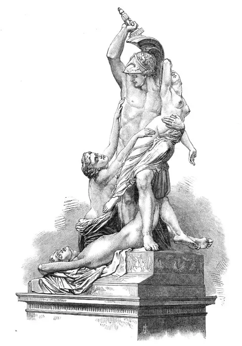 Framed Print : The Rape Of Polyxena, by Professor Pio Fedi, in the Loggia at Florence, 1868. Creator: Unknown Framed Print : The Rape Of Polyxena, by Professor Pio Fedi, in the Loggia at Florence, 1868. Creator: Unknown