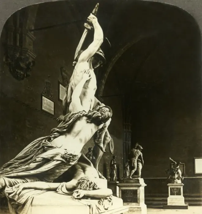 Framed Print : The Rape of Polyzena, in the Loggia dei Lanzi, Florence, Italy, c1909. Creator: Unknown Framed Print : The Rape of Polyzena, in the Loggia dei Lanzi, Florence, Italy, c1909. Creator: Unknown