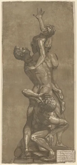 Framed Print : The Rape of a Sabine, 1584. Creator: Andrea Andreani Framed Print : The Rape of a Sabine, 1584. Creator: Andrea Andreani