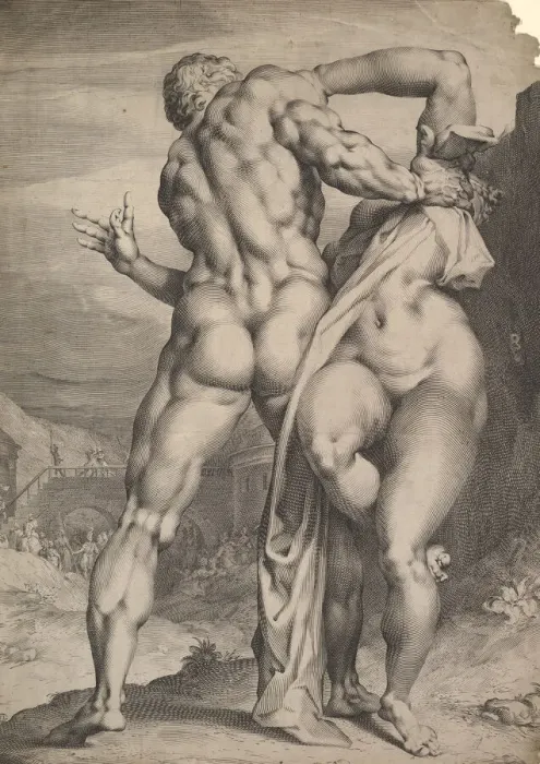 Framed Print : The Rape of the Sabine Women, ca. 1627. Creator: Jan Muller Framed Print : The Rape of the Sabine Women, ca. 1627. Creator: Jan Muller