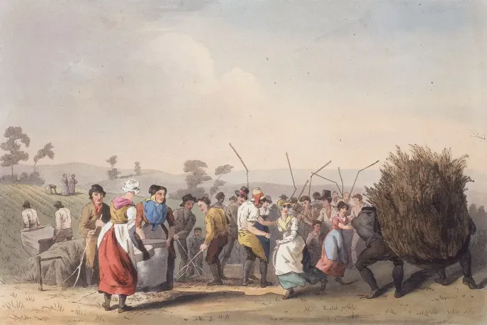 Framed Print : Rape threshing, 1st November 1813. Artist: Robert Havell Framed Print : Rape threshing, 1st November 1813. Artist: Robert Havell