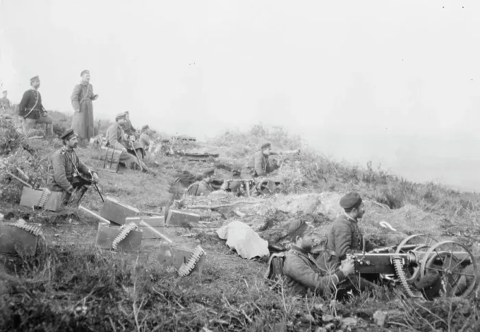 Framed Print : Rapid fire guns before Tchataldja #1, between c1910 and c1915. Creator: Bain News Service Framed Print : Rapid fire guns before Tchataldja #1, between c1910 and c1915. Creator: Bain News Service