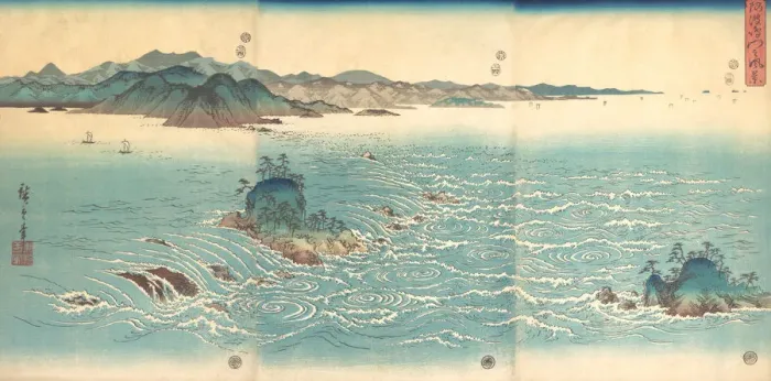 Framed Print : Rapids at Naruto, 1857. 1857. Creator: Ando Hiroshige Framed Print : Rapids at Naruto, 1857. 1857. Creator: Ando Hiroshige