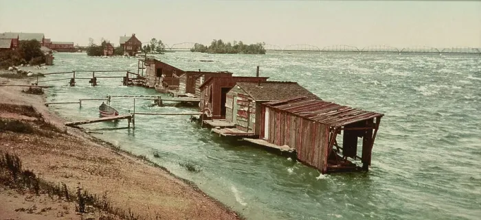 Framed Print : Rapids of the Sainte [sic] Marys River, ca 1900. Creator: Unknown