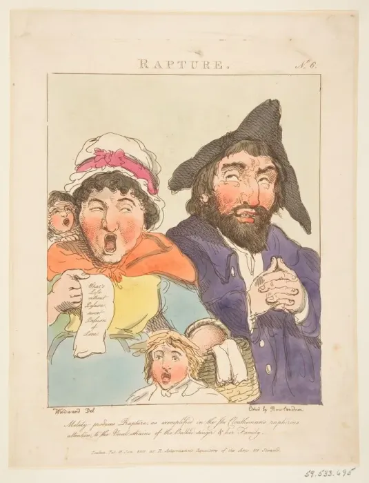 Framed Print : Rapture (Le Brun Travested, or Caricatures of the Passions), January 21, 1800 Framed Print : Rapture (Le Brun Travested, or Caricatures of the Passions), January 21, 1800