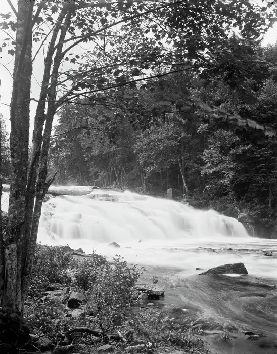 Framed Print : Raquette River, Buttermilk Falls, Adirondacks, N.Y. between 1900 and 1910. Creator: Unknown