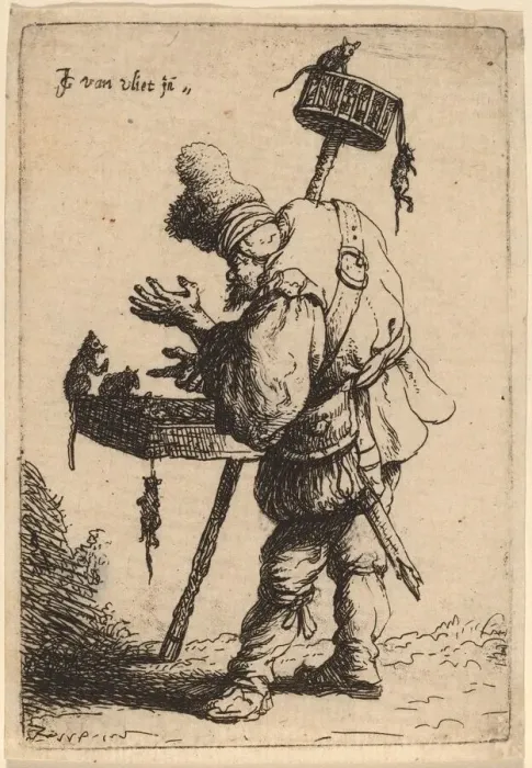 Framed Print : The Rat Catcher, 1632. Creator: Jan Georg van Vliet Framed Print : The Rat Catcher, 1632. Creator: Jan Georg van Vliet