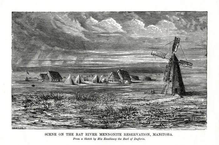 Framed Print : The Rat River Mennonite resevation, Manitoba, Canada, late 19th century Framed Print : The Rat River Mennonite resevation, Manitoba, Canada, late 19th century