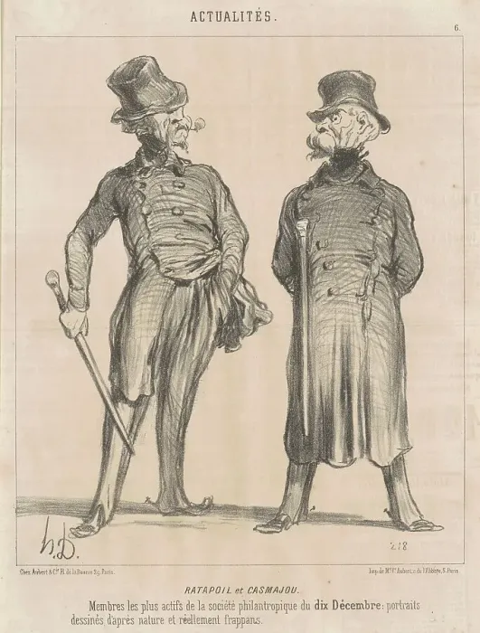 Framed Print : Ratapoil et Casmajou, 19th century. Creator: Honore Daumier Framed Print : Ratapoil et Casmajou, 19th century. Creator: Honore Daumier