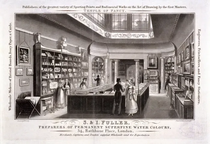 Framed Print : Rathbone Place, Marylebone, London, 1823. Artist: Smart & Sutherland Framed Print : Rathbone Place, Marylebone, London, 1823. Artist: Smart & Sutherland