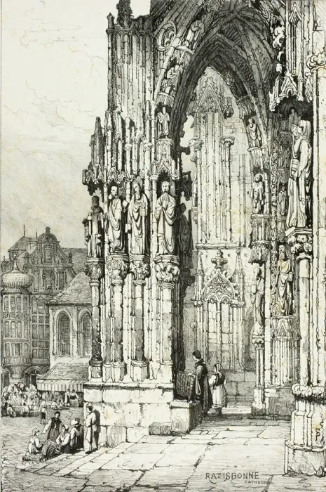 Framed Print : Ratisbonne Cathedral, 1833. Creator: Samuel Prout Framed Print : Ratisbonne Cathedral, 1833. Creator: Samuel Prout
