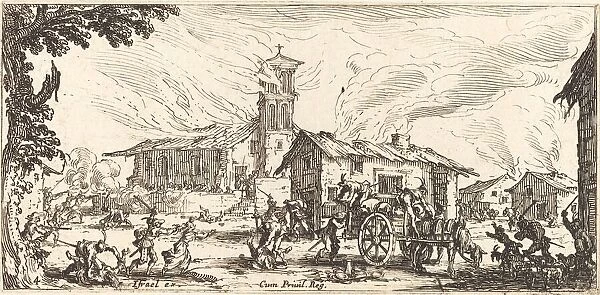 Ravaging and Burning a Village, c. 1633. Creator: Jacques Callot