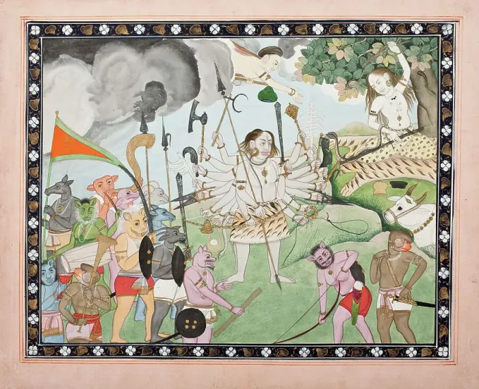 Framed Print : Ravana Receiving a Boon from Shiva, between c1850 and c1900. Creator: Unknown Framed Print : Ravana Receiving a Boon from Shiva, between c1850 and c1900. Creator: Unknown