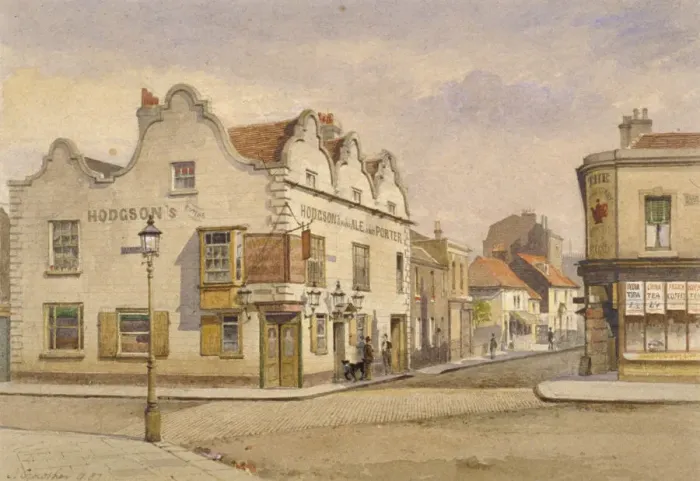 Framed Print : Raven Inn, Battersea, London, 1887. Artist: John Crowther Framed Print : Raven Inn, Battersea, London, 1887. Artist: John Crowther