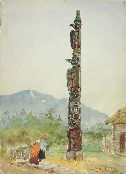 The Raven Totem Pole, ca. 1880-1914. Creator: Theodore J. Richardson