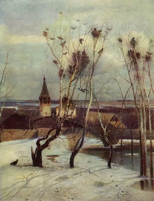Framed Print : The Ravens Have Arrived, 1871, (1965). Creator: Aleksey Savrasov Framed Print : The Ravens Have Arrived, 1871, (1965). Creator: Aleksey Savrasov