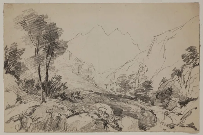 Framed Print : Ravine in the Mountains, 19th century. Creator: John William Casilear Framed Print : Ravine in the Mountains, 19th century. Creator: John William Casilear