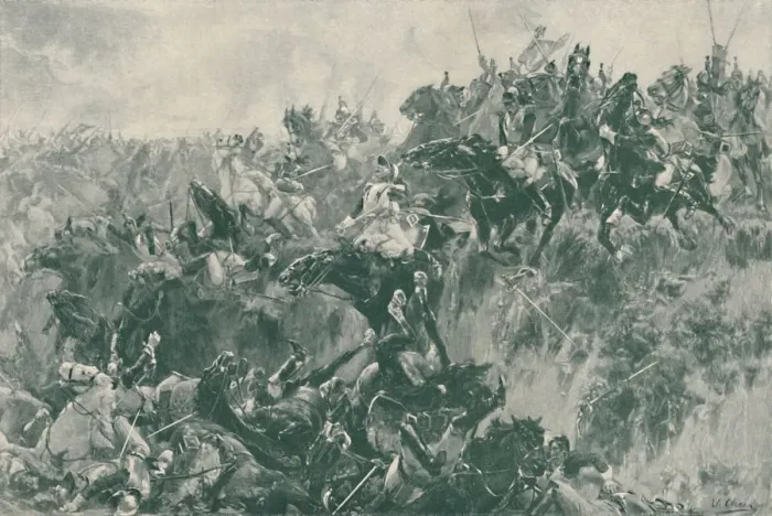 Framed Print : The Ravine at Waterloo, 1815, (1896) Framed Print : The Ravine at Waterloo, 1815, (1896)