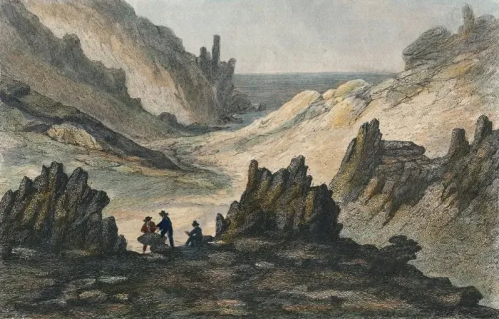 Framed Print : Ravins Volcaniques et Montagne de Cendre, c19th century Framed Print : Ravins Volcaniques et Montagne de Cendre, c19th century
