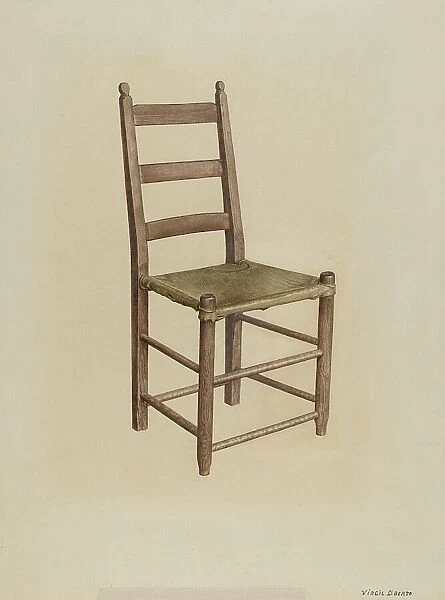 Rawhide Bottom Chair, 1939. Creator: Virgil A. Liberto