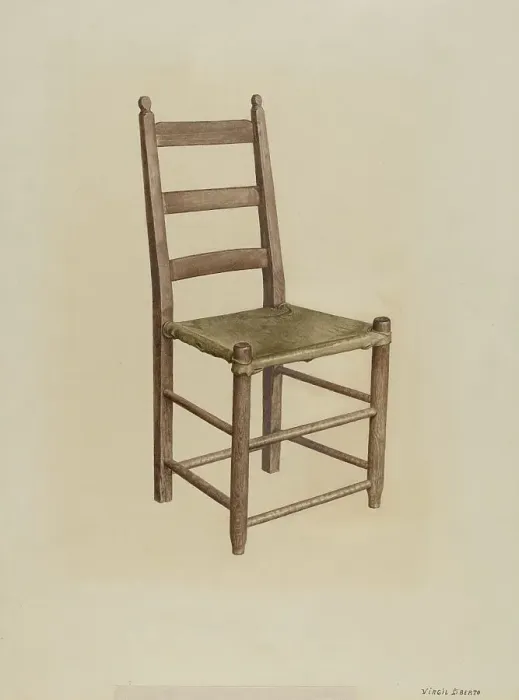 Framed Print : Rawhide Bottom Chair, 1939. Creator: Virgil A. Liberto Framed Print : Rawhide Bottom Chair, 1939. Creator: Virgil A. Liberto