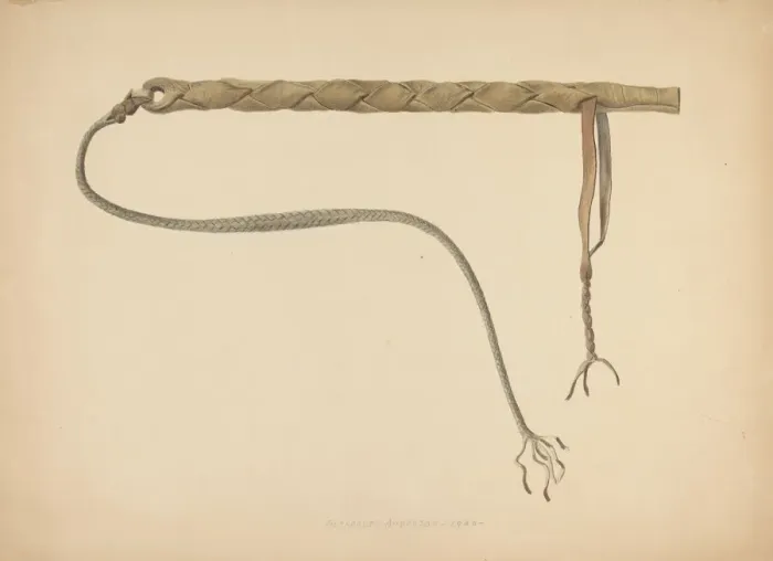 Framed Print : Rawhide Herders Whip, 1940. Creator: Alexander Anderson Framed Print : Rawhide Herders Whip, 1940. Creator: Alexander Anderson