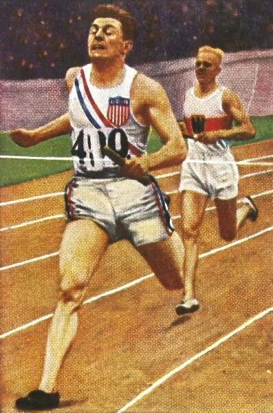 Ray Barbuti and Hermann Engelhard, 4 x 400m relay, 1928. Creator: Unknown