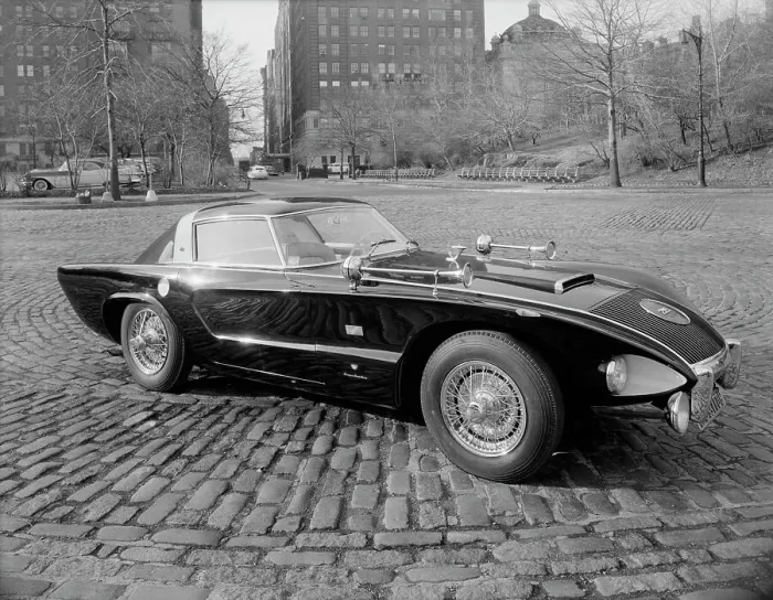 Framed Print : Raymond Loewy's Jaguar car, 1956. Creator: Gottscho-Schleisner, Inc Framed Print : Raymond Loewy's Jaguar car, 1956. Creator: Gottscho-Schleisner, Inc