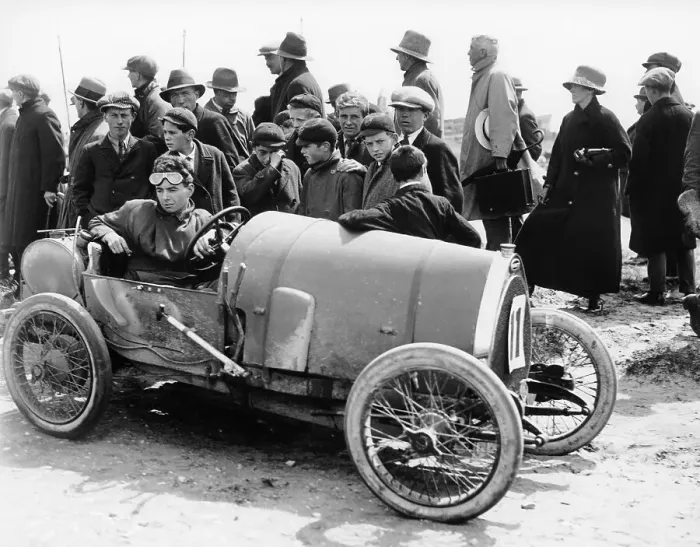 Framed Print : Raymond Mays in a Bugatti, Porthcawl Sands, Wales, (1920s?) Framed Print : Raymond Mays in a Bugatti, Porthcawl Sands, Wales, (1920s?)