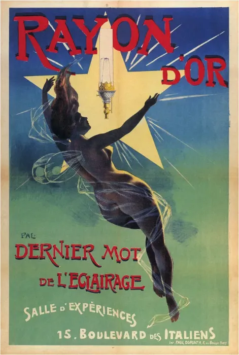 Framed Print : Rayon d or - Dernier mot de l Eclairage, 1895. Artist: Paleologue (Paleologu), Jean de (1855-1942) Framed Print : Rayon d or - Dernier mot de l Eclairage, 1895. Artist: Paleologue (Paleologu), Jean de (1855-1942)