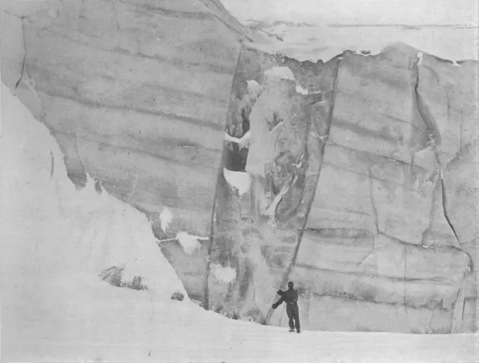 Framed Print : Re-Cemented Crevasse, c1911, (1913). Artist: G Murray Levick Framed Print : Re-Cemented Crevasse, c1911, (1913). Artist: G Murray Levick