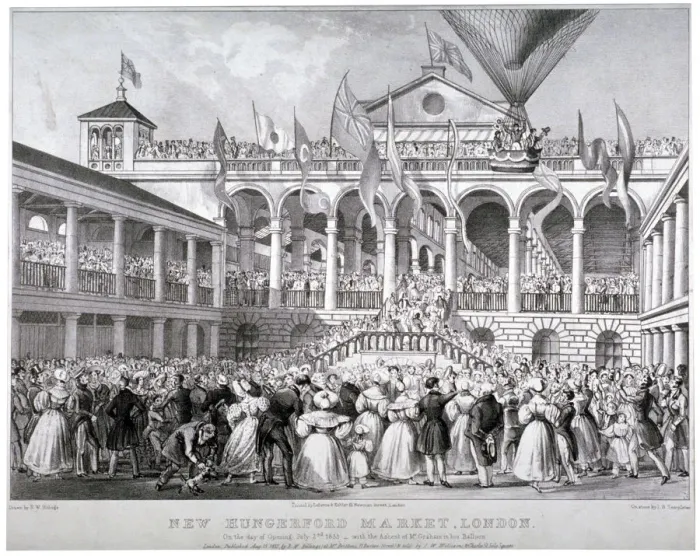 Framed Print : The re-opening of Hungerford Market, Westminster, London, 1833 Framed Print : The re-opening of Hungerford Market, Westminster, London, 1833