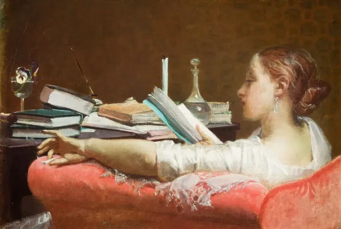 Framed Print : The reader, 1864-1865. Creator: Faruffini, Federico (1831-1869) Framed Print : The reader, 1864-1865. Creator: Faruffini, Federico (1831-1869)