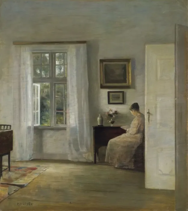 Framed Print : The Reader. Artist: Holsoe, Carl (1863-1935) Framed Print : The Reader. Artist: Holsoe, Carl (1863-1935)