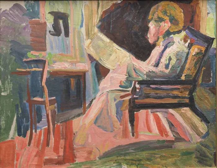 Framed Print : Reading Figure, 1941. Creator: Niels Larsen Stevns Framed Print : Reading Figure, 1941. Creator: Niels Larsen Stevns