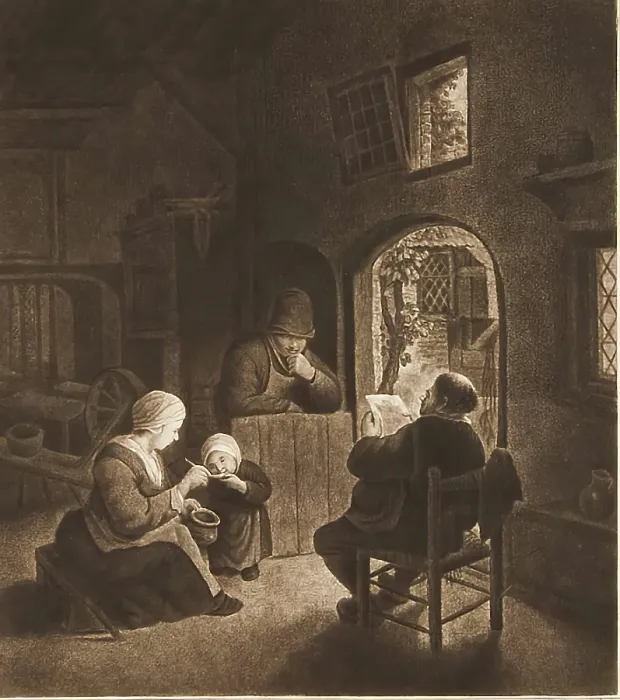 Framed Print : Reading the Letter, (c1650s), 1768. Creator: William Baillie Framed Print : Reading the Letter, (c1650s), 1768. Creator: William Baillie