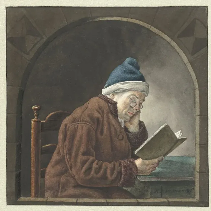 Framed Print : Reading man, 1786-1833. Creator: Hendrik Jan van Amerom Framed Print : Reading man, 1786-1833. Creator: Hendrik Jan van Amerom
