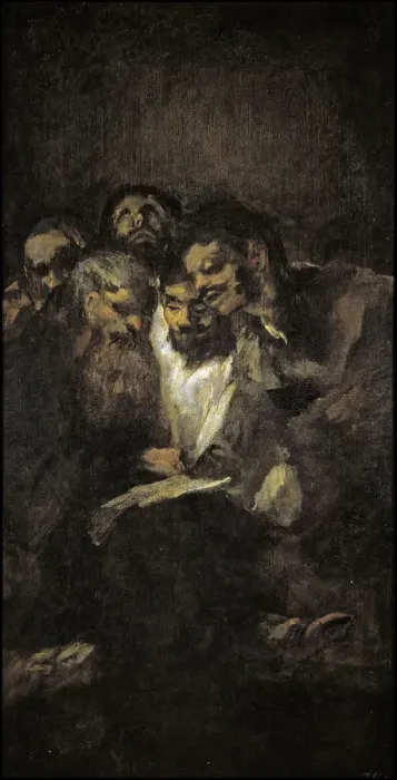 Framed Print : The Reading (Politicians). Artist: Goya, Francisco, de (1746-1828) Framed Print : The Reading (Politicians). Artist: Goya, Francisco, de (1746-1828)