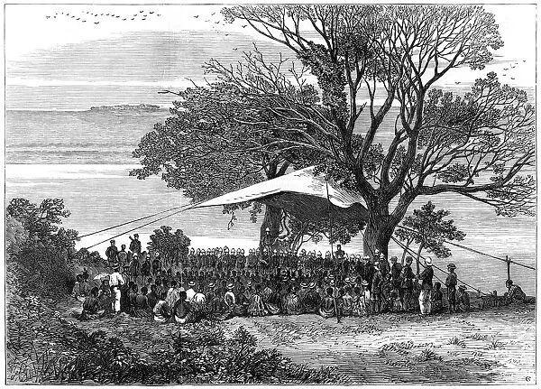 Reading the ultimatum on the banks of the Tugela, the Zulu war in the south, 1879