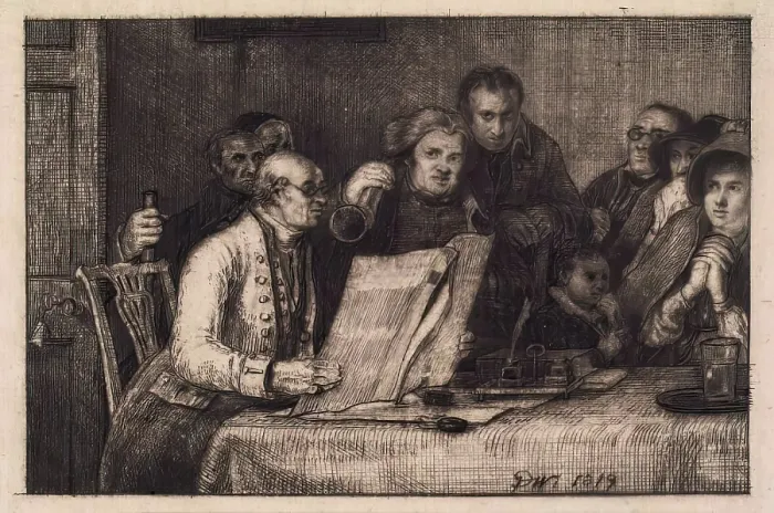 Framed Print : Reading the Will, 1819. Creator: David Wilkie Framed Print : Reading the Will, 1819. Creator: David Wilkie