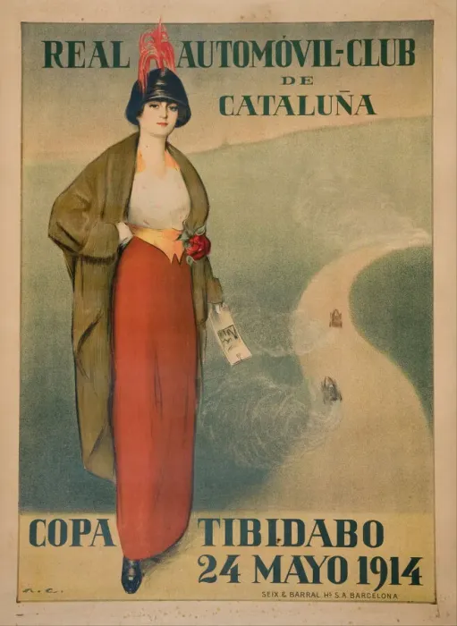 Framed Print : Real Automovil Club de Cataluna (Poster). Artist: Casas, Ramon (1866-1932) Framed Print : Real Automovil Club de Cataluna (Poster). Artist: Casas, Ramon (1866-1932)