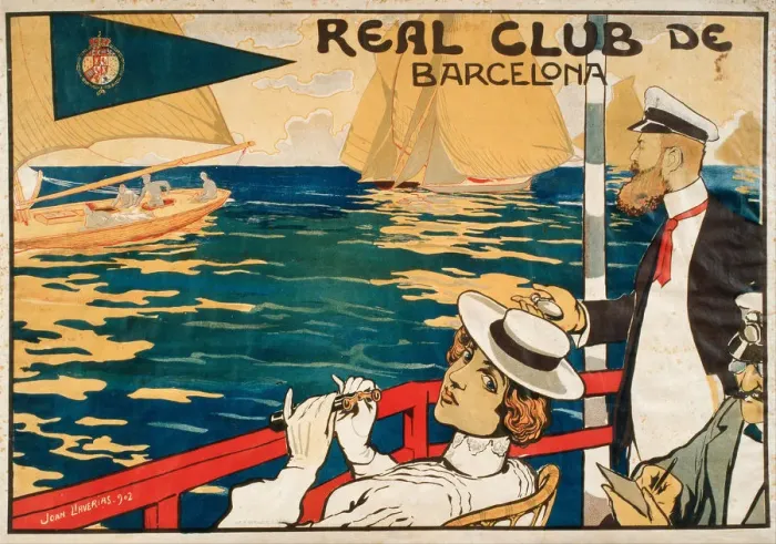 Framed Print : Real Club de Barcelona. Artist: Llaverias, Joan (1865-1938) Framed Print : Real Club de Barcelona. Artist: Llaverias, Joan (1865-1938)