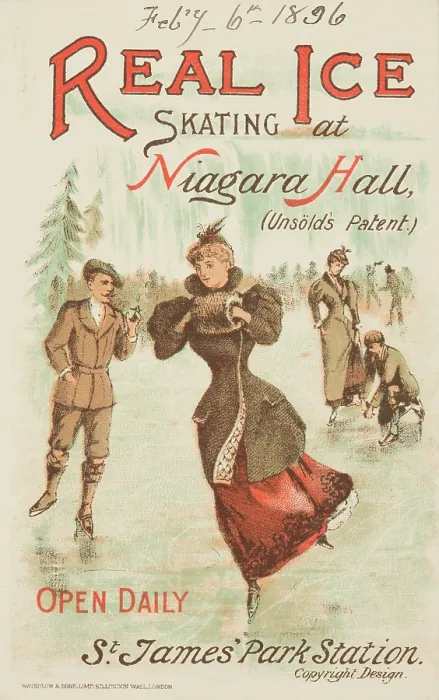 Framed Print : Real Ice Skating at Niagara Hall, Westminster, 1896. Creator: Unknown