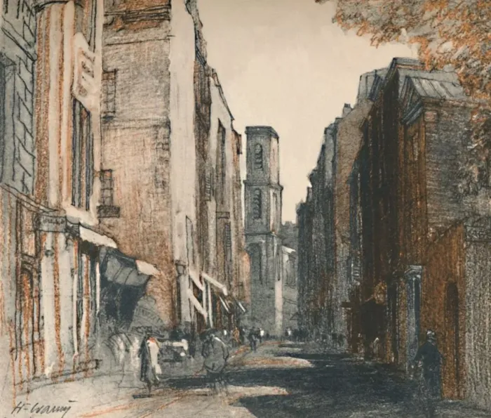 Framed Print : They can really be called village shops, c1927, (1927). Artist: Henry Franks Waring Framed Print : They can really be called village shops, c1927, (1927). Artist: Henry Franks Waring