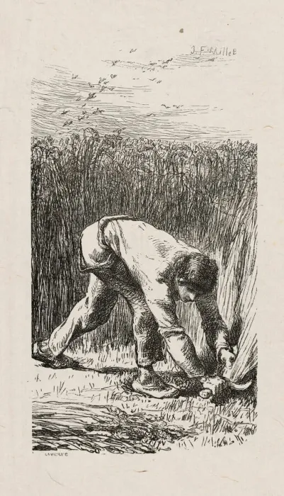 Framed Print : Reaper, 1853, after drawing made in 1852. Creator: Jacques-Adrien Lavieille Framed Print : Reaper, 1853, after drawing made in 1852. Creator: Jacques-Adrien Lavieille