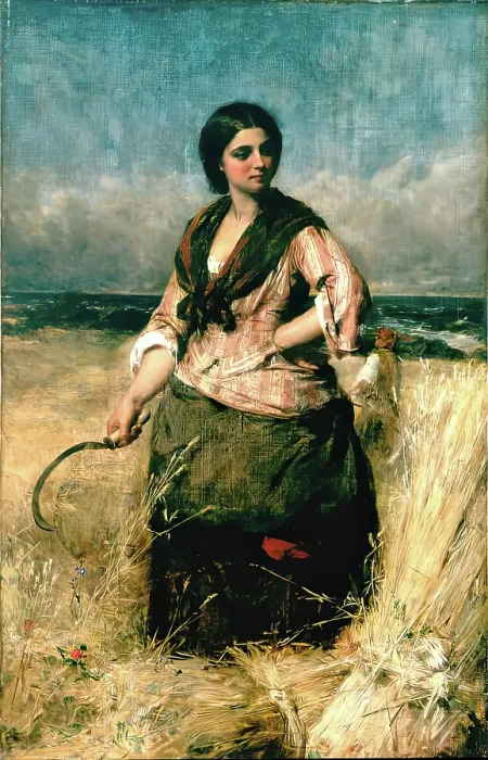 Framed Print : The Reaper, 1863. Creator: Thomas Faed Framed Print : The Reaper, 1863. Creator: Thomas Faed